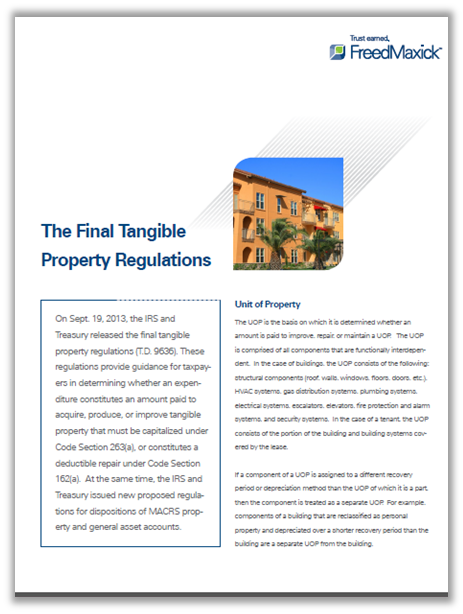 Final Tangible Property Regs cover