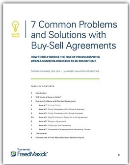 7 Common Problems and Solutions with Buy-Sell Agreements Freed Maxick COVER